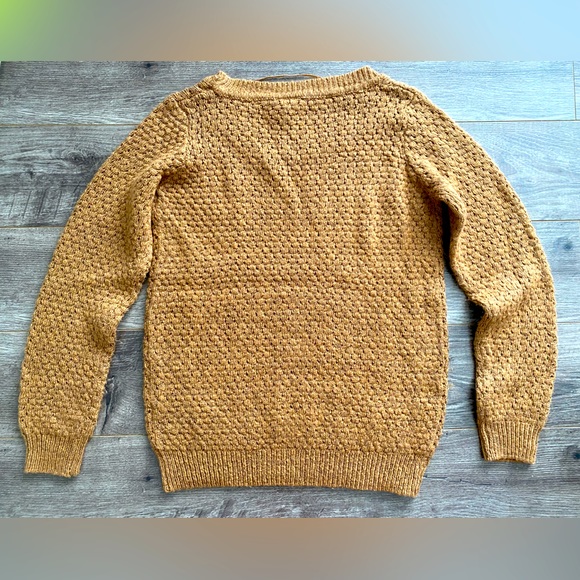 ICHI tan brown knit sweater crew neck cotton blend - Picture 4 of 9